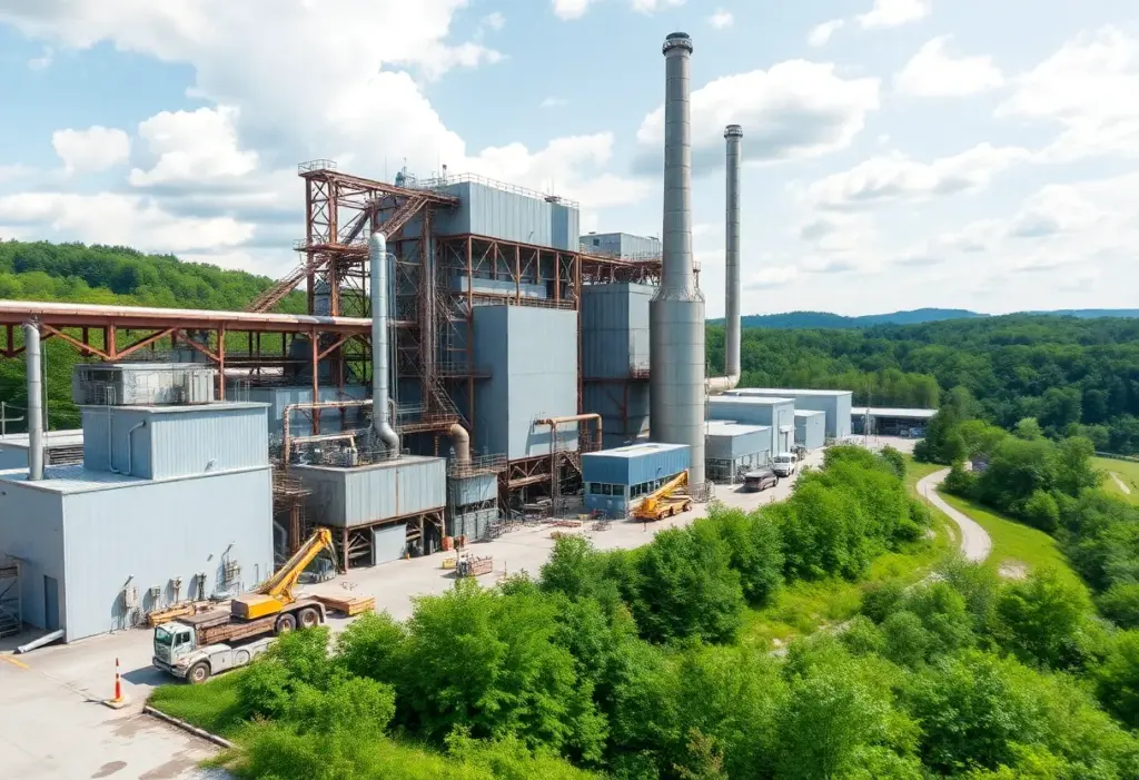 Alcoa aluminum smelting plant in Massena, New York