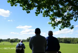 Golfers playing at Bethpage State Park's golf course