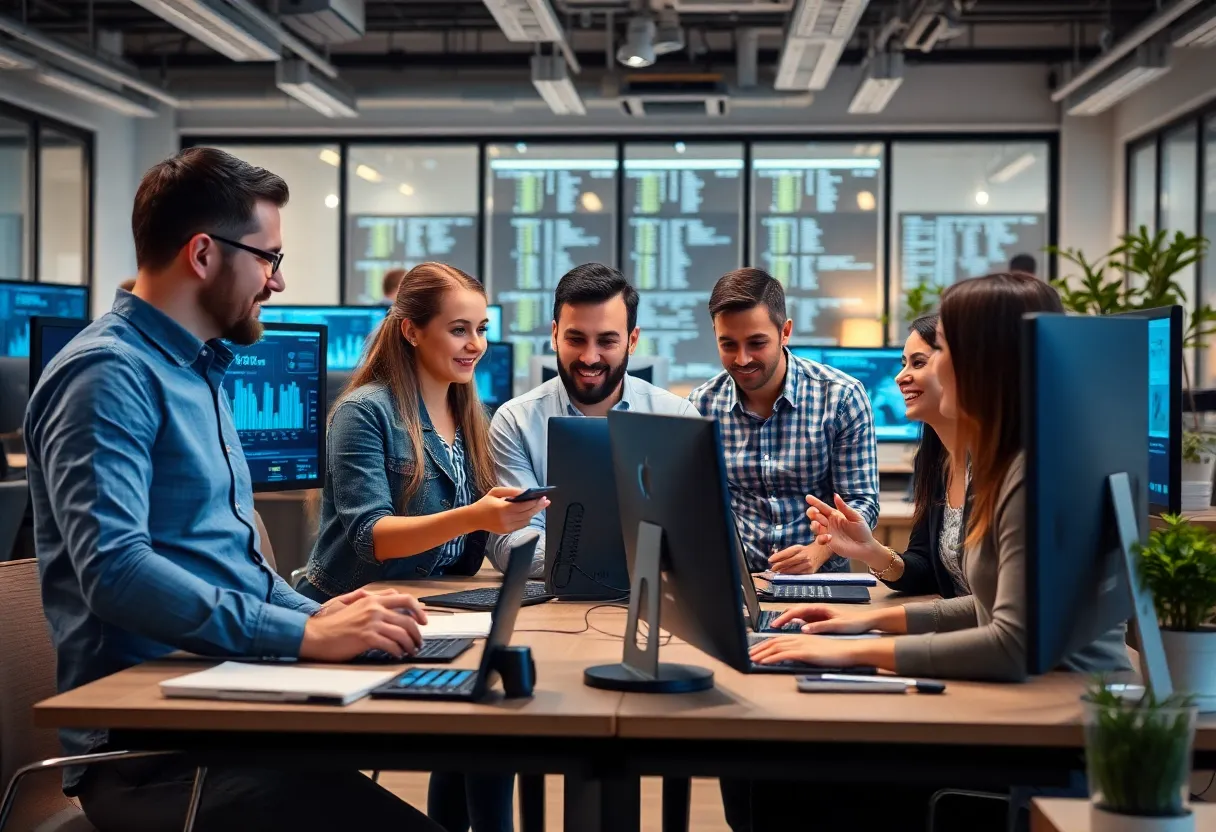 Tech professionals analyzing AI investments