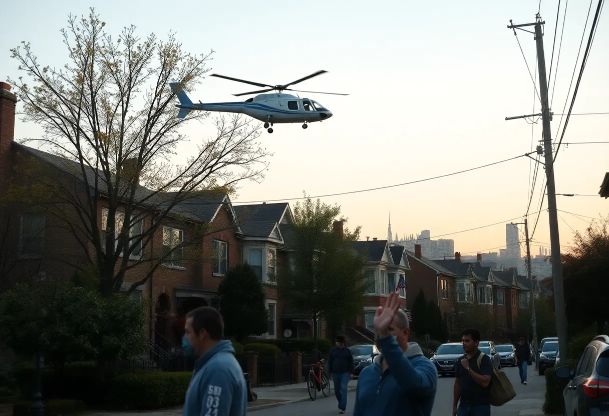 Residents protesting helicopter noise in Brooklyn