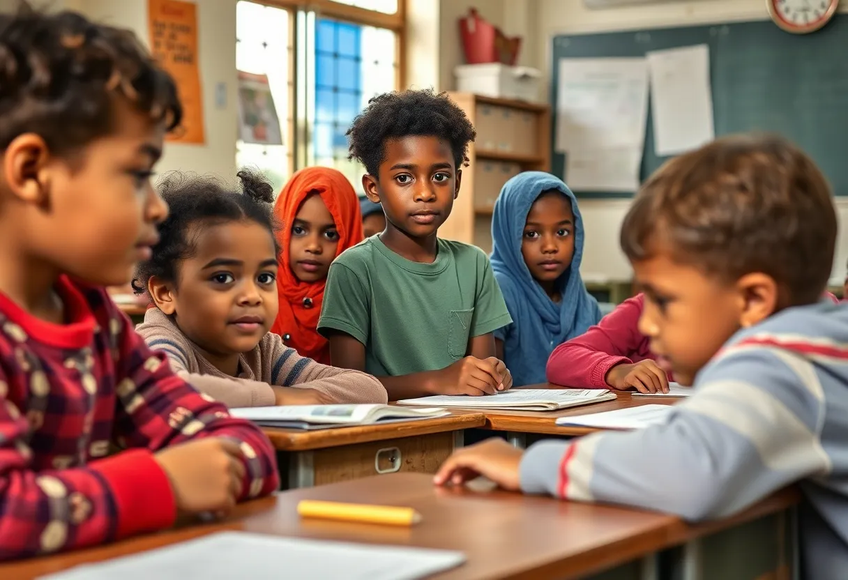 Children in a classroom representing the challenges of homelessness in NYC schools.
