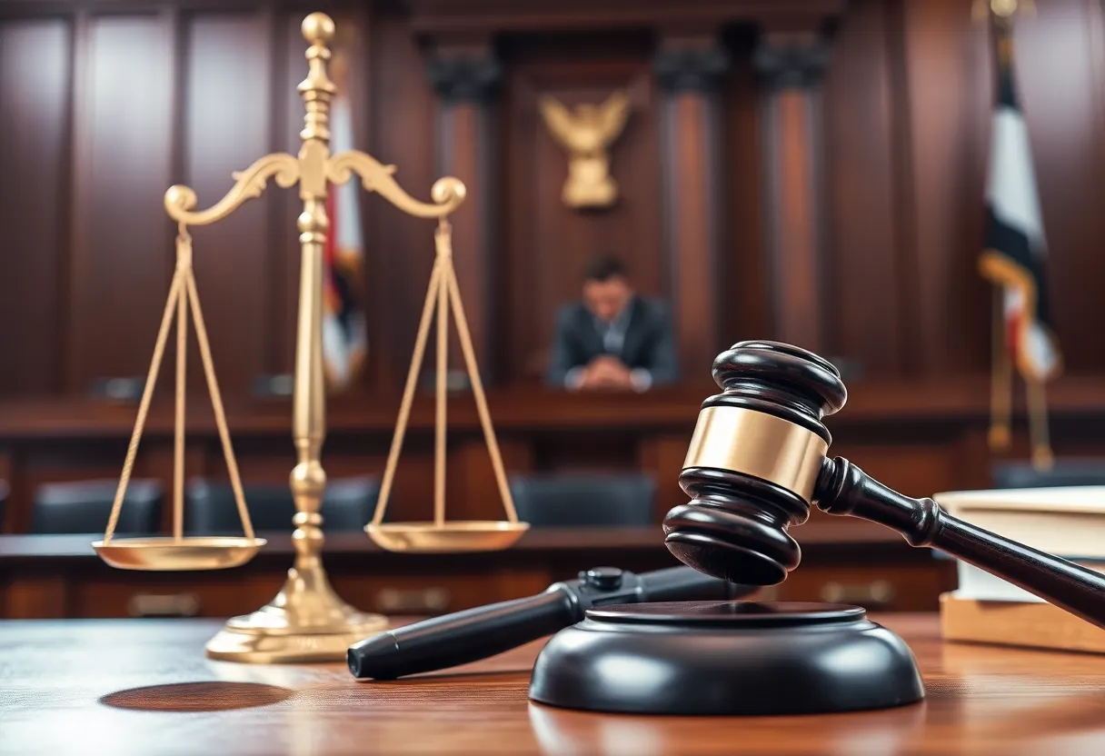 Symbolic representation of a court ruling on ammunition laws