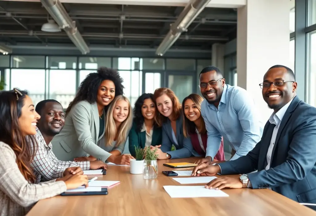 Group of diverse professionals in a meeting