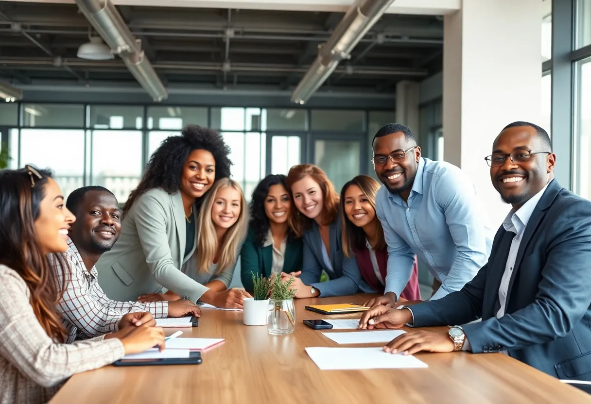 Group of diverse professionals in a meeting