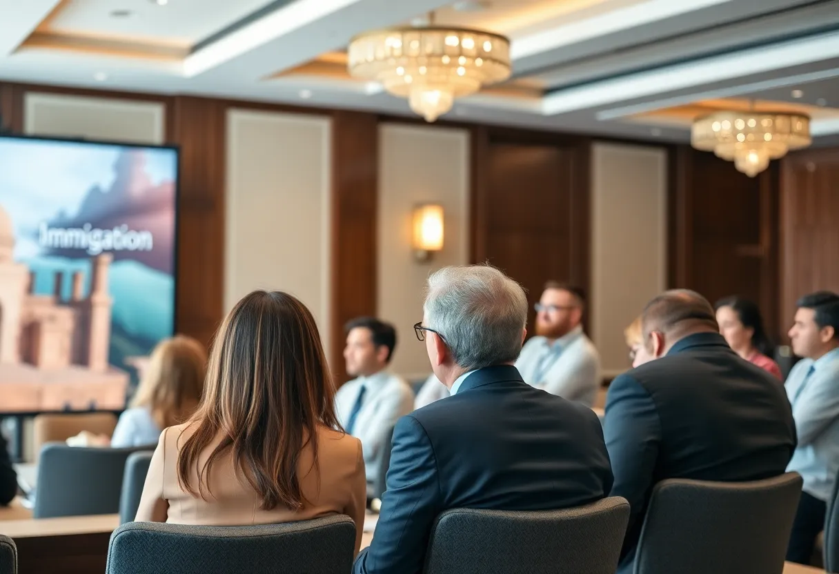 Attendees networking at the EB-5 Visa investment seminar in Dubai