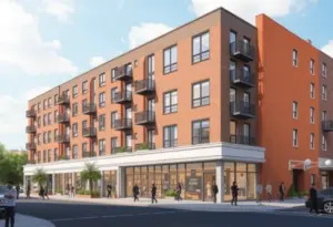 Rendering of the new mixed-use development in Harlem