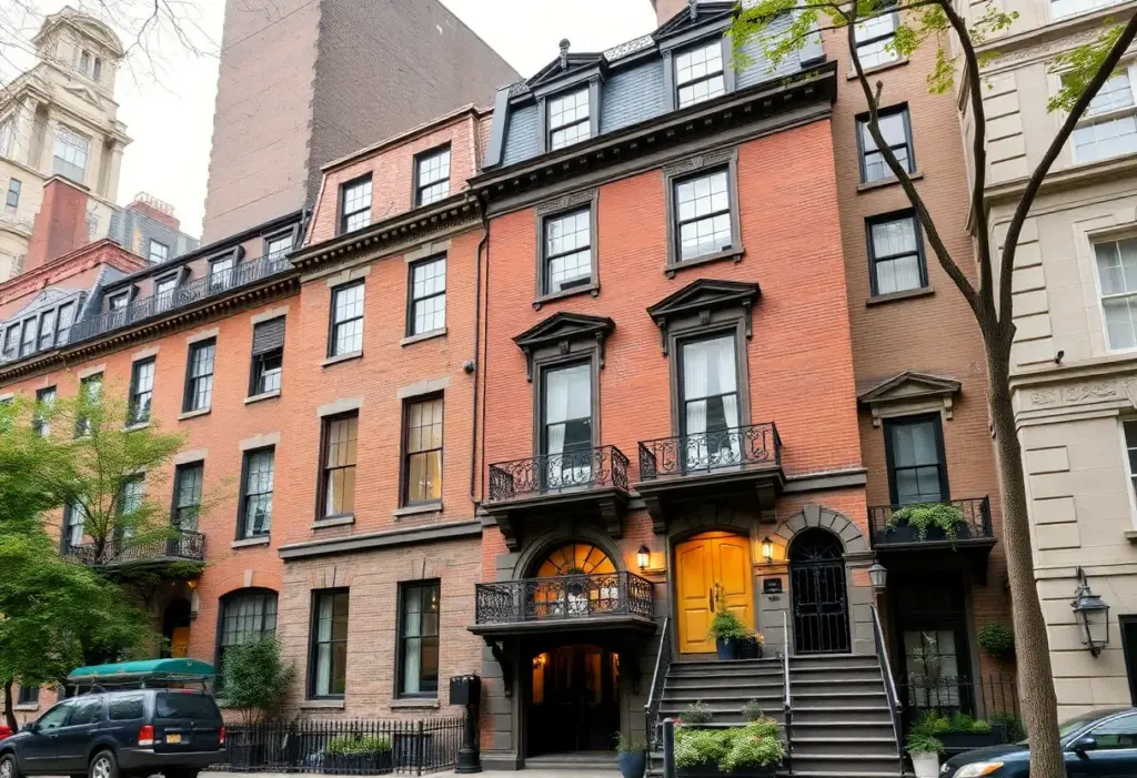 Exterior view of a historic townhouse in New York City