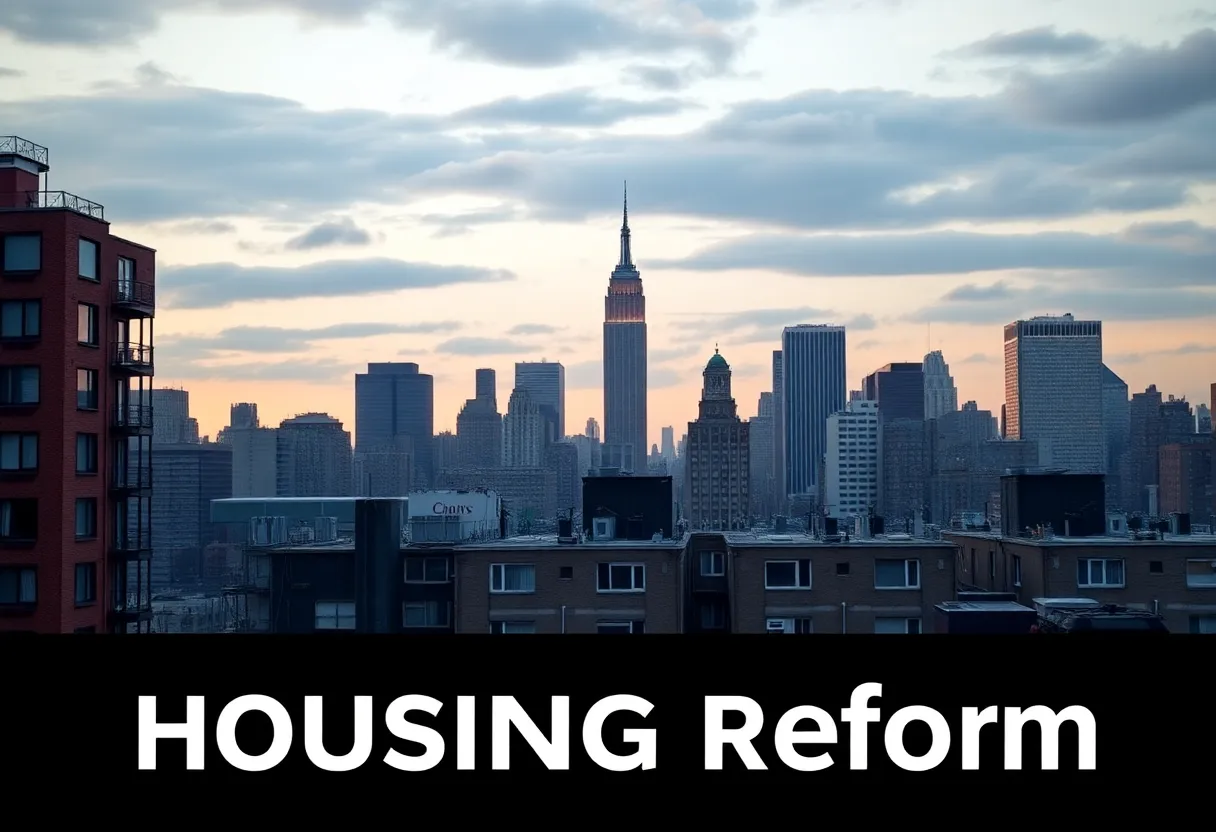 New York City skyline featuring housing developments