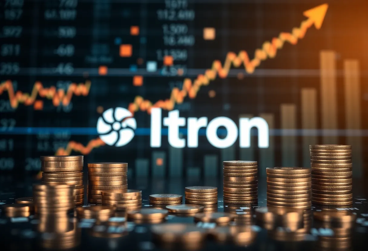 Visual representation of Itron's investment growth and market performance.