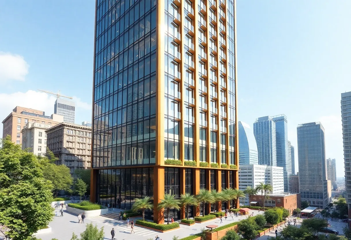 Exterior view of JPMorgan Chase New Headquarters in New York City