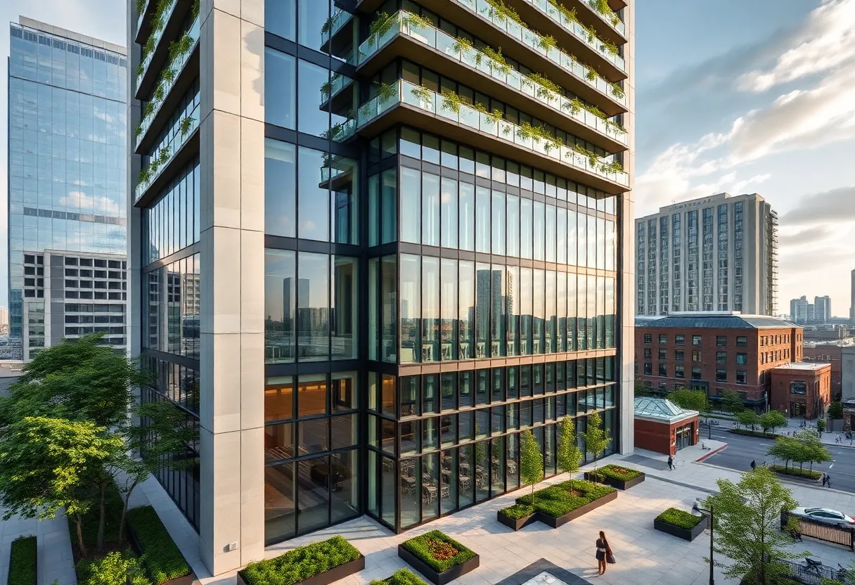 Exterior view of the new JPMorgan Chase headquarters building in Manhattan
