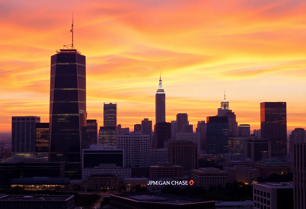 JPMorgan Chase logo with a Texas skyline in the background