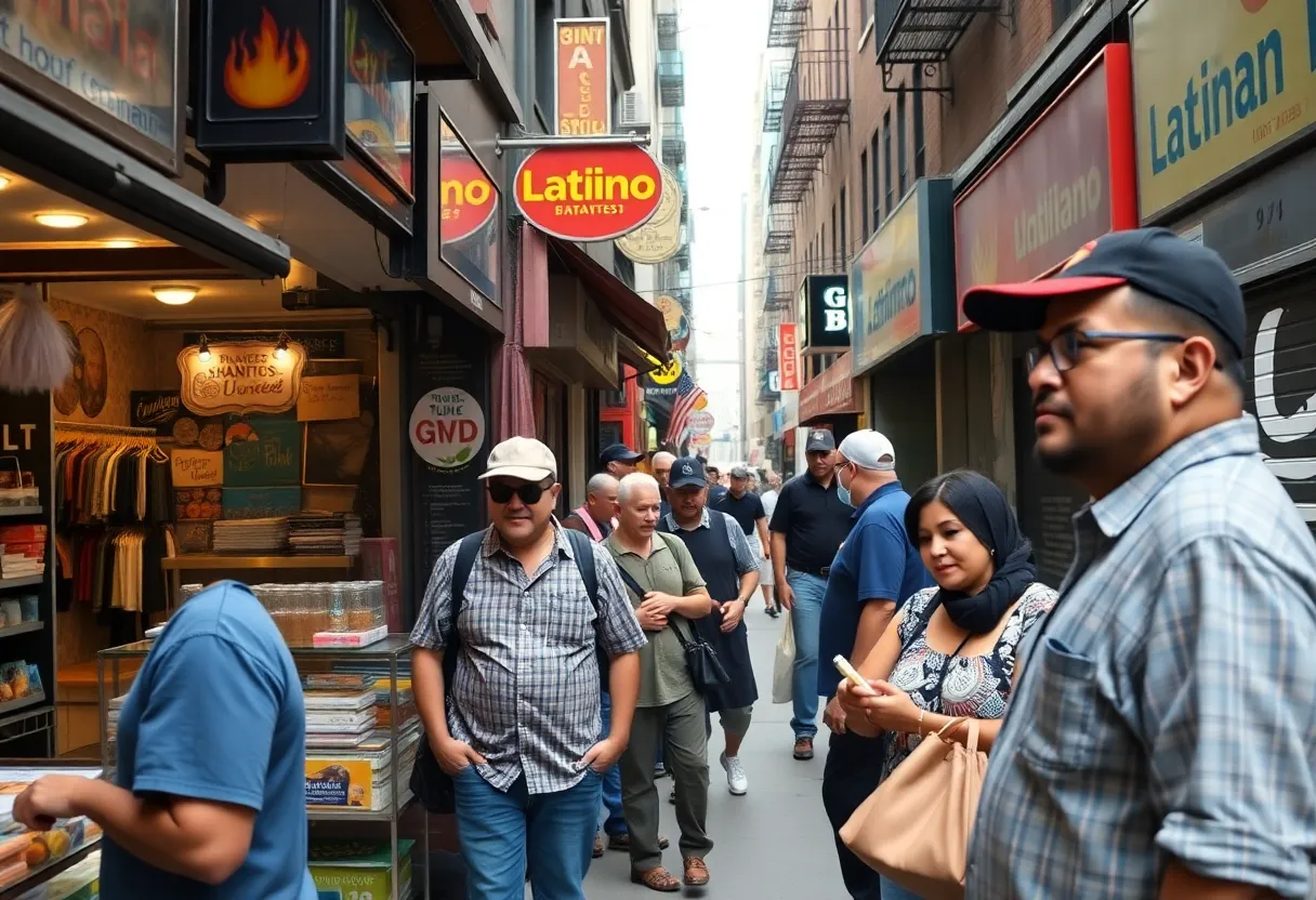 Vibrant scene of diverse Latino entrepreneurs in New York City