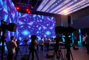 LED volume wall on a film set in New York City