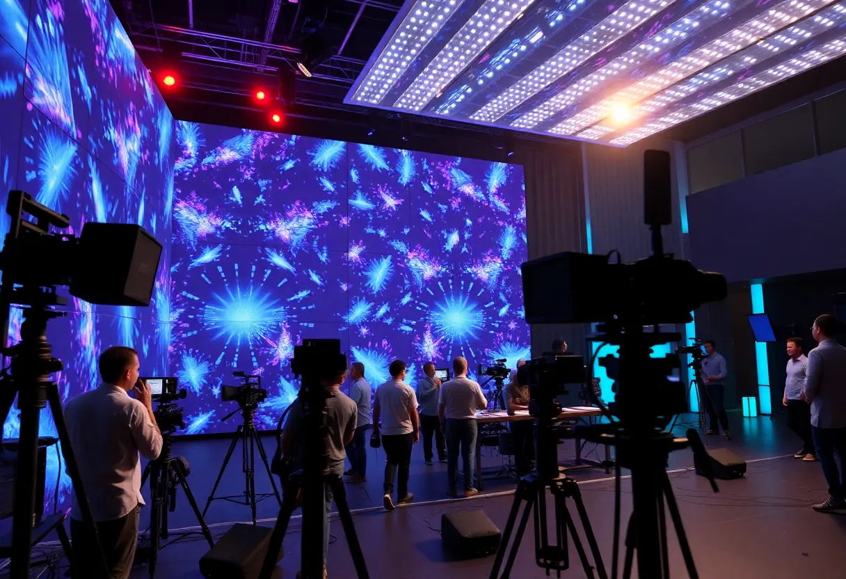 LED volume wall on a film set in New York City