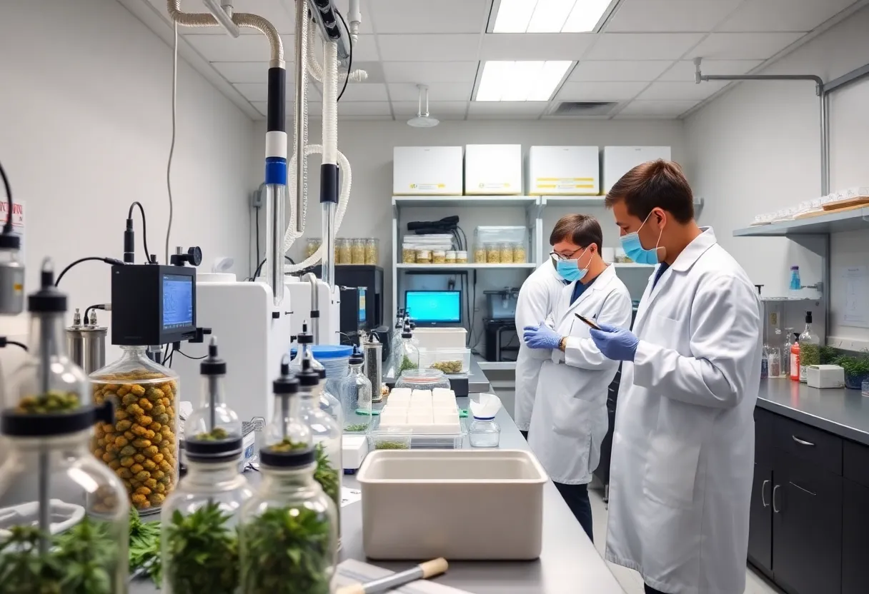 Interior of LEEF Brands' cannabis extraction lab in New York