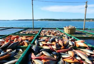 Aquaculture farms on Long Island with seafood harvest
