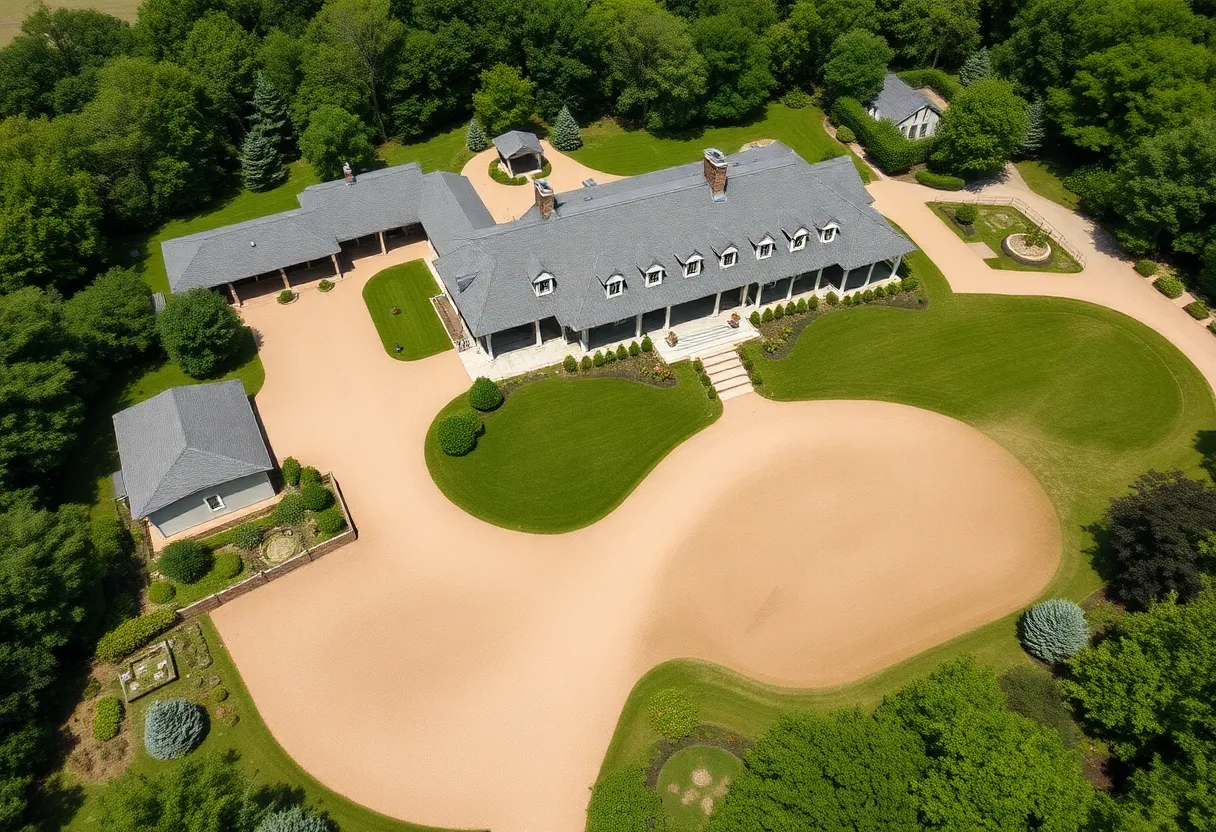 A luxurious equestrian estate with extensive grounds in Water Mill, NY.