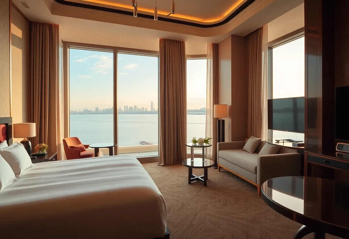 Lavish hotel room showcasing luxury and comfort