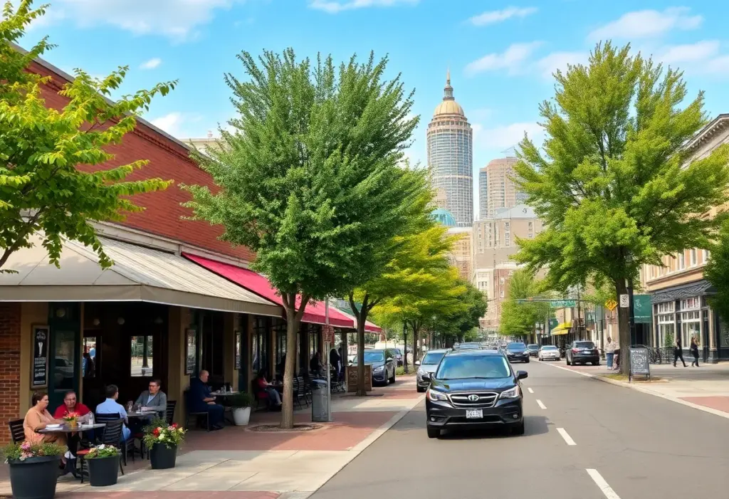 Outdoor dining scene at Madison restaurants