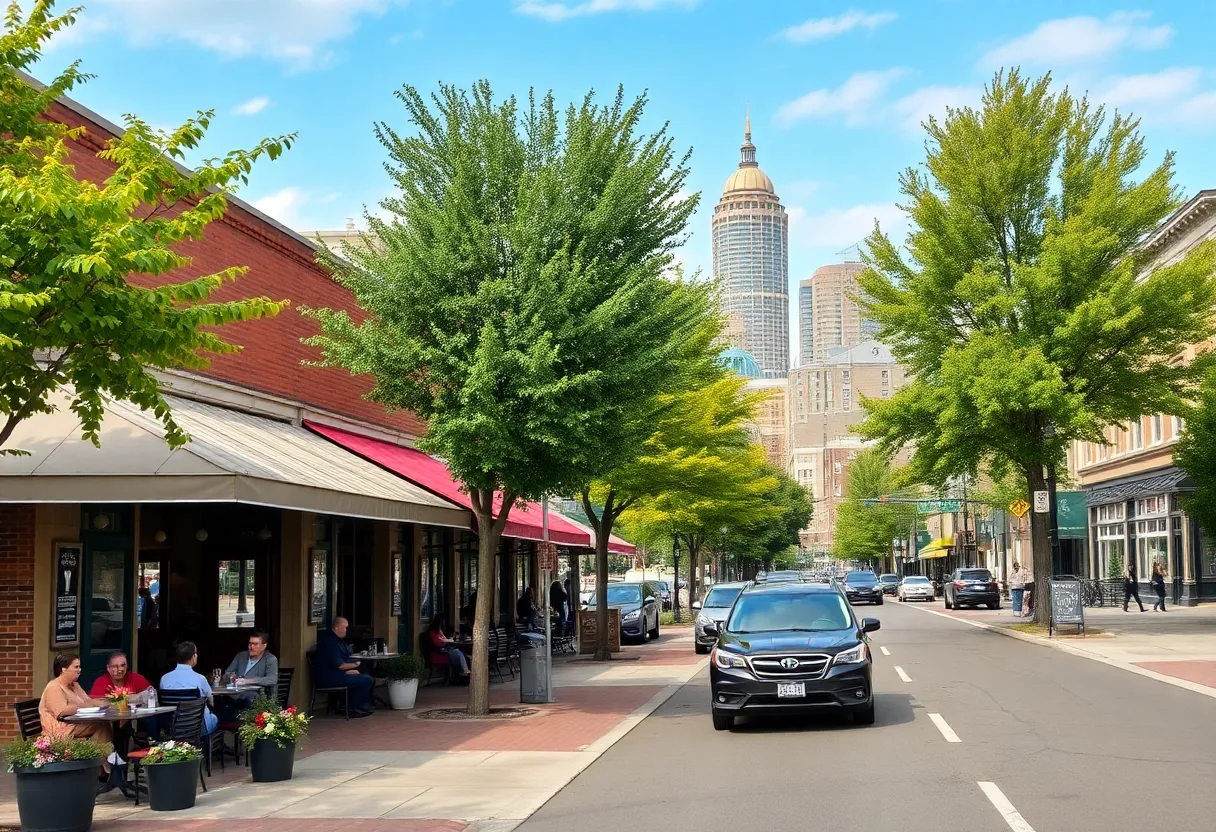 Outdoor dining scene at Madison restaurants