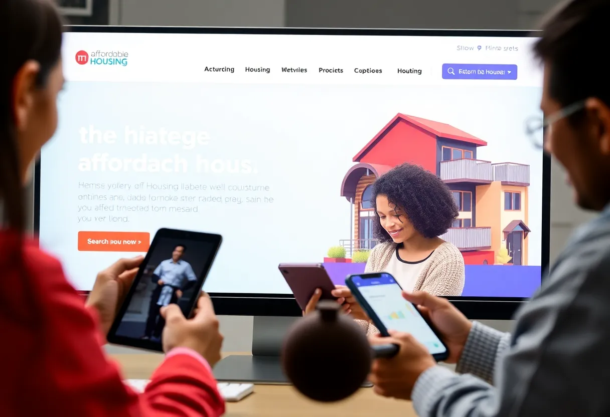 Screenshot of the New York affordable housing search website
