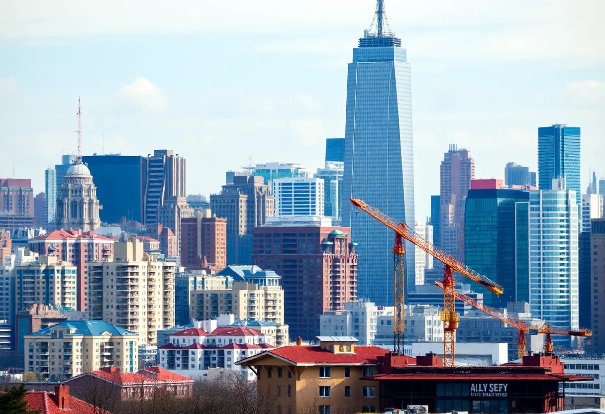 New York City skyline showing ongoing construction and development.