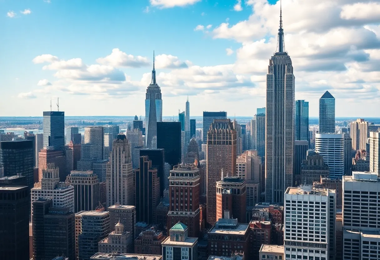 City skyline of New York representing economic growth