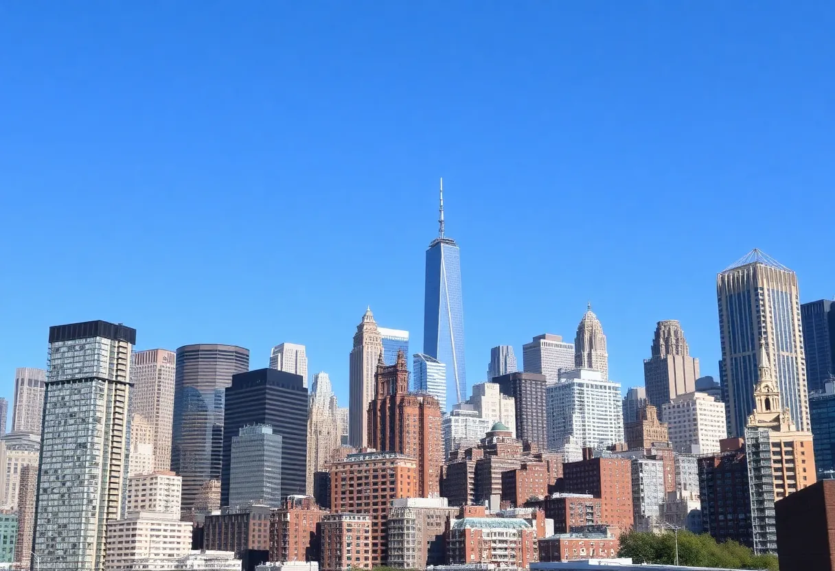 New York City skyline showing office buildings and residential conversions