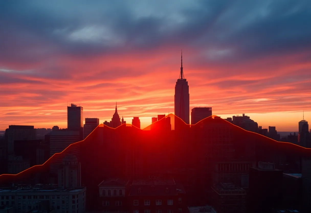 New York City skyline representing economic challenges and population decline