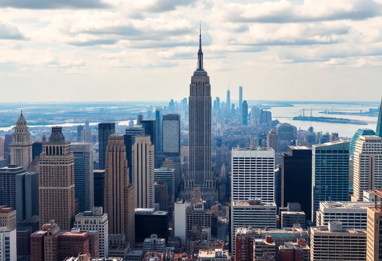 Skyline of New York City symbolizing economic growth