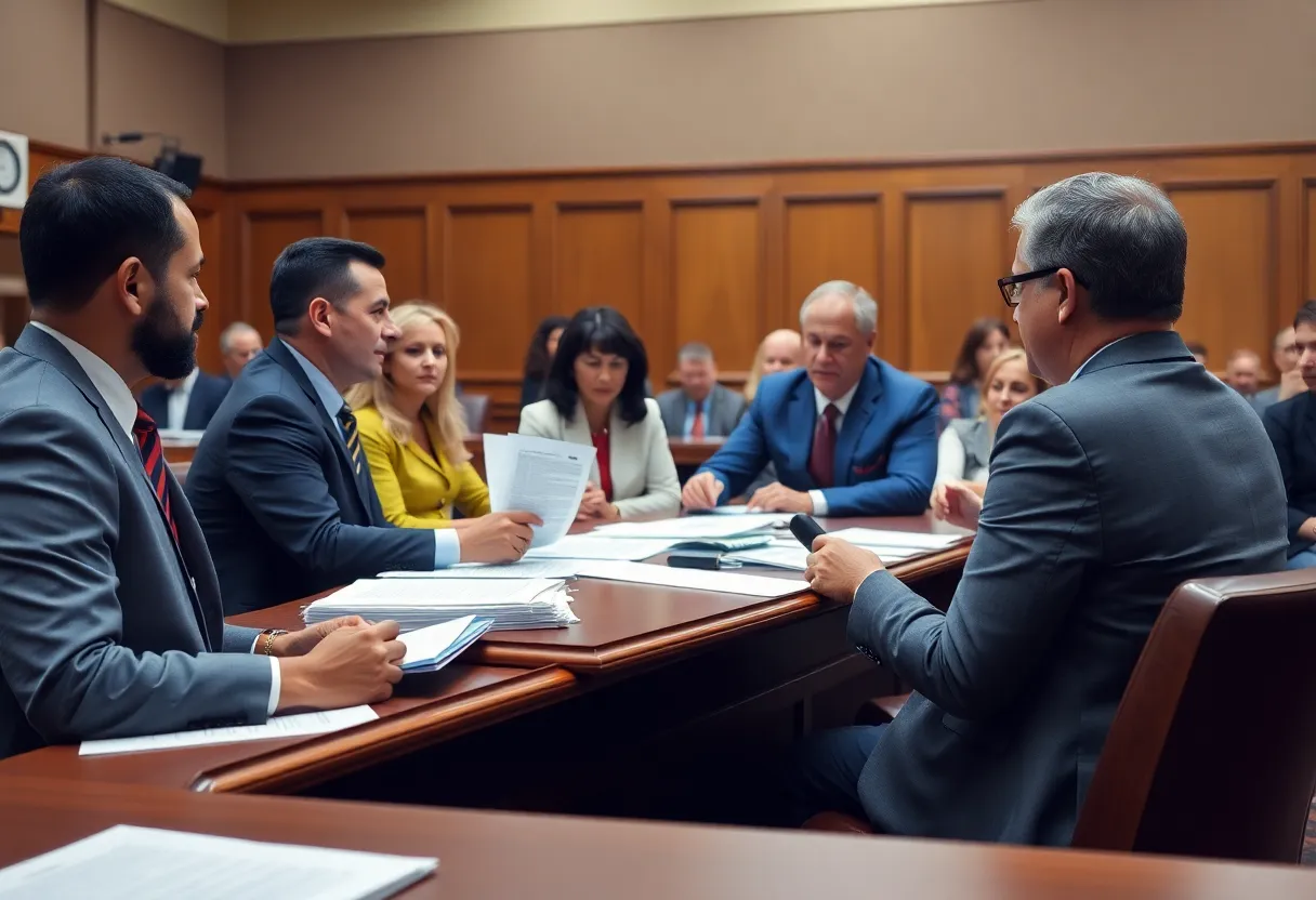 Courtroom scene related to New York Congressional District lawsuit