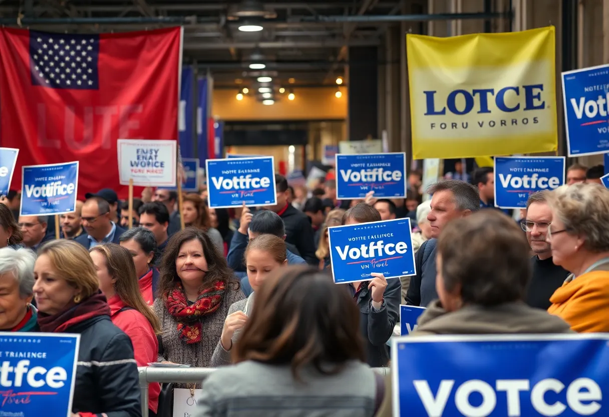 Political campaign atmosphere in New York