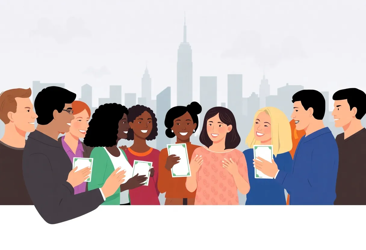 People receiving financial assistance in New York.