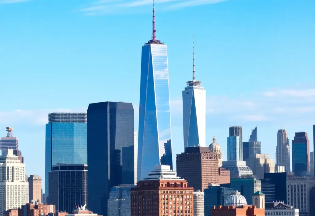 New York skyline with financial support focus