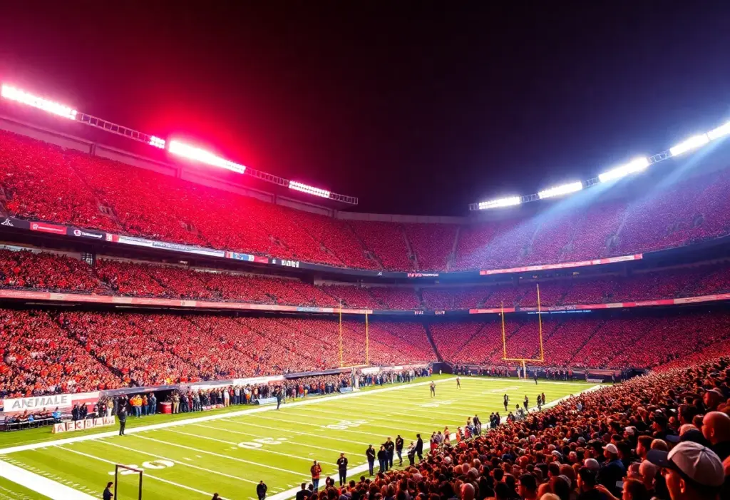 Crowd at an NFL stadium celebrating football investment events.
