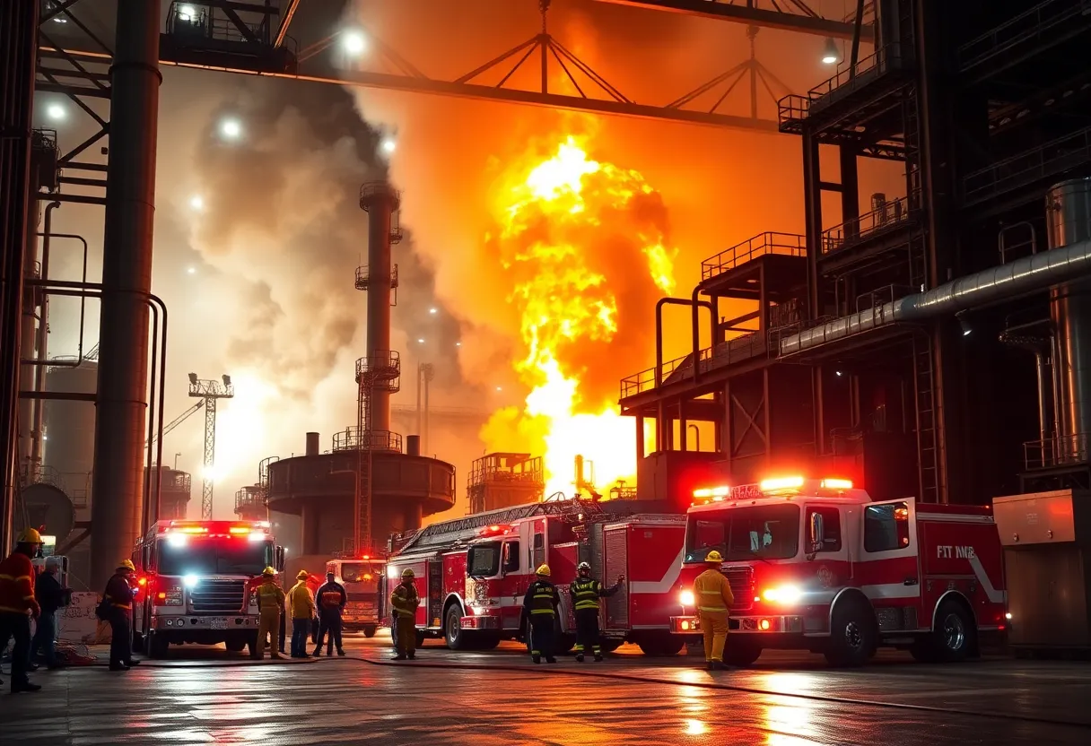 Emergency response at Novelis aluminum plant fire