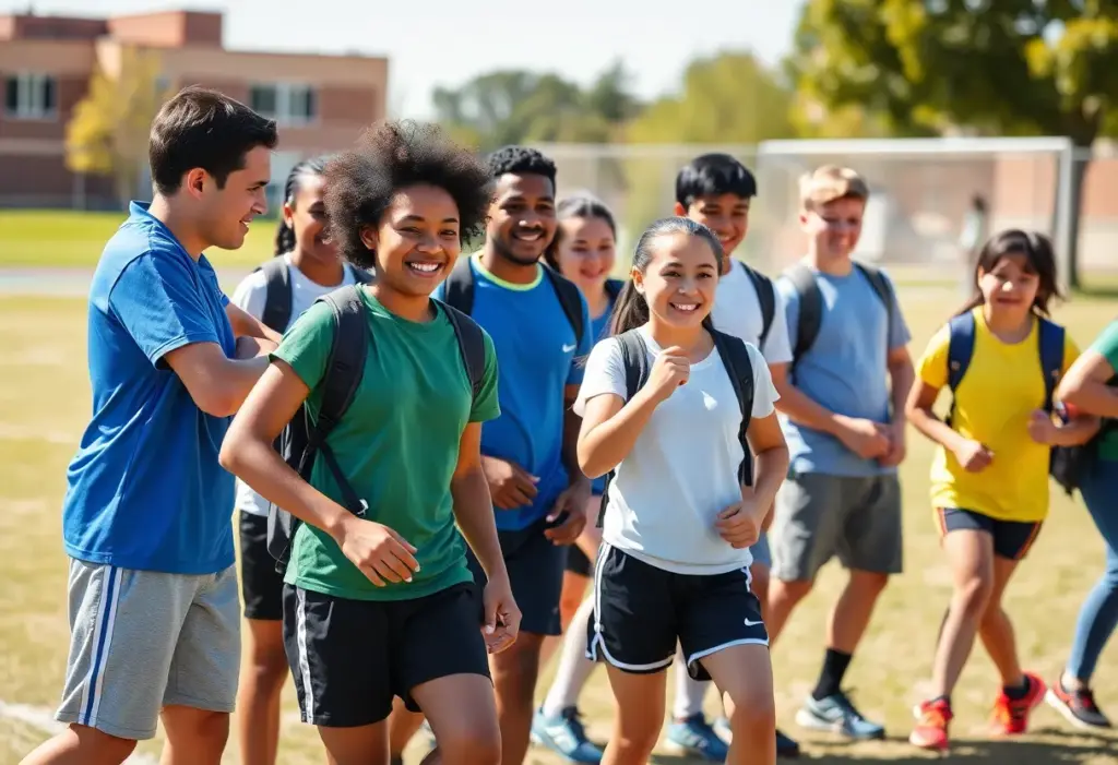 Students from diverse backgrounds engaging in high school sports activities.