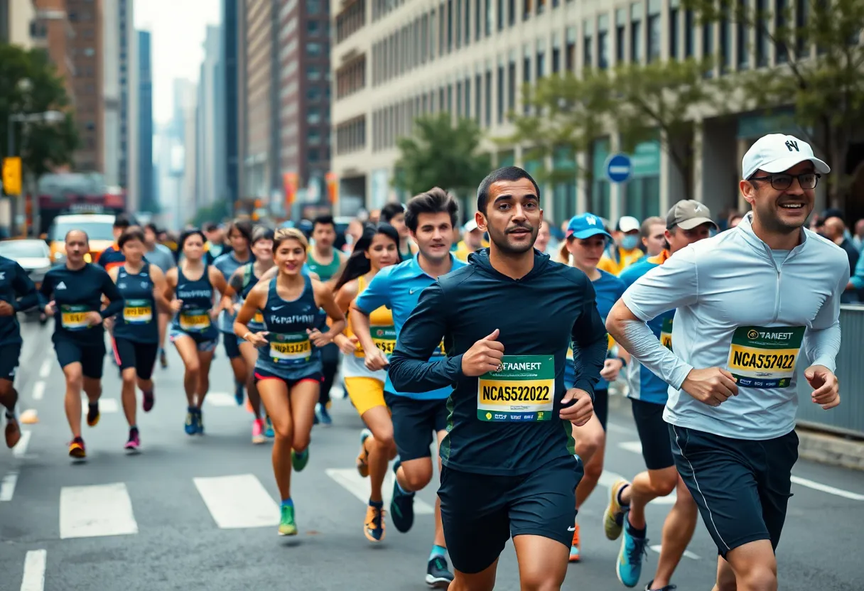 Diverse group of runners training for NYC Marathon