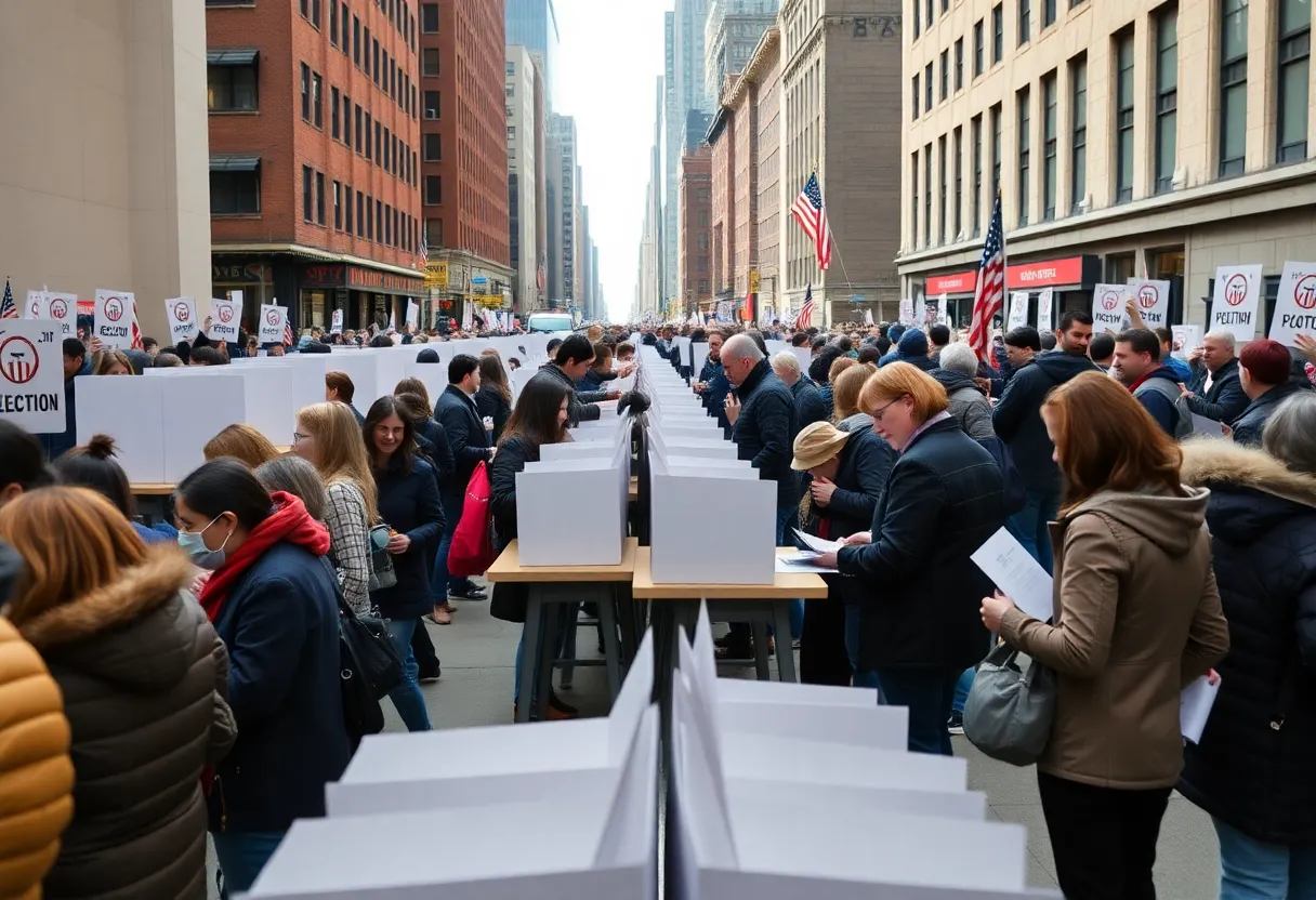 Voters at a polling station in New York City