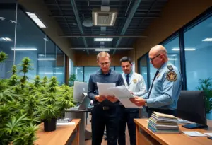 Office setting focused on cannabis compliance and regulatory investigation