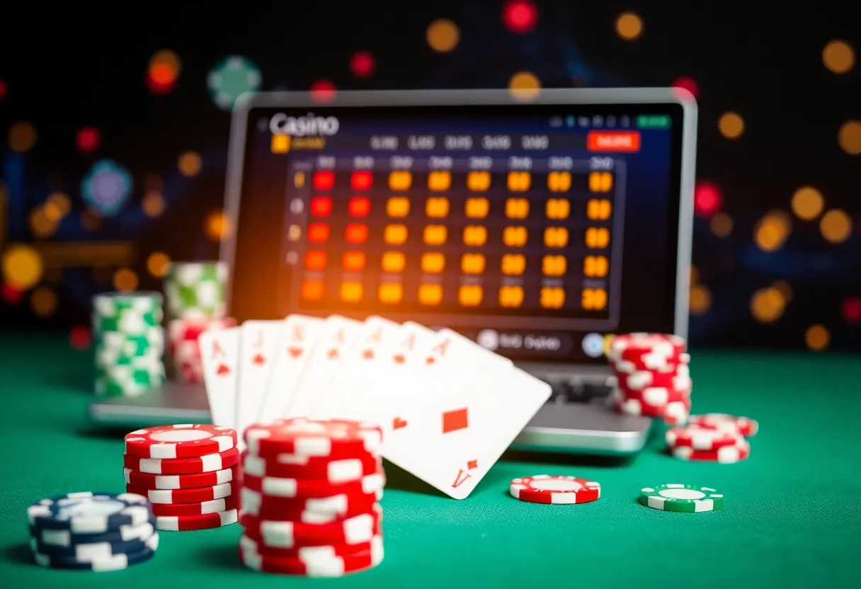 Conceptual representation of online gambling with digital elements.