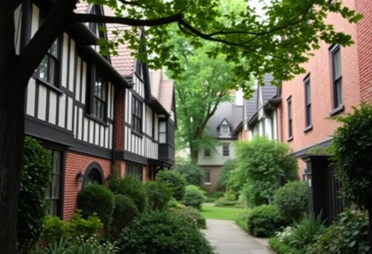 Historical Pomander Walk neighborhood in Manhattan