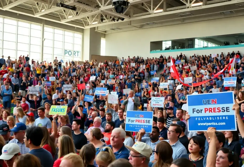 Crowd at Queens Mayoral Rally supporting Zohran Mamdani