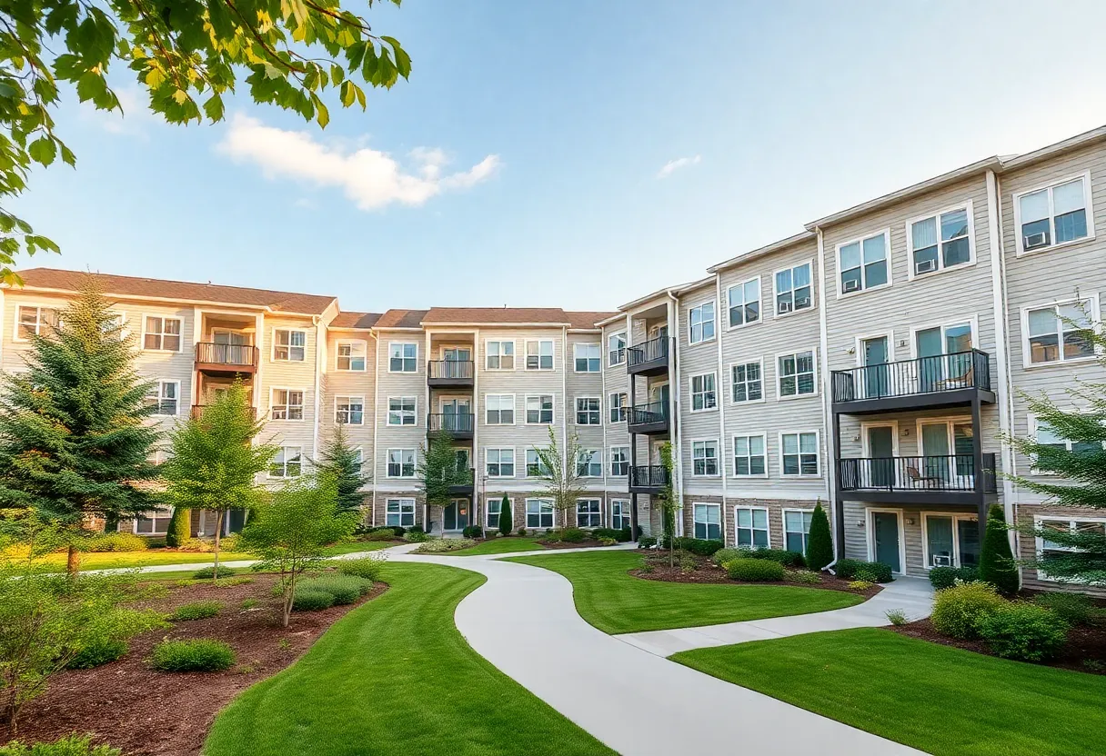 Exterior view of the Residences on 16th multifamily apartments in Naples