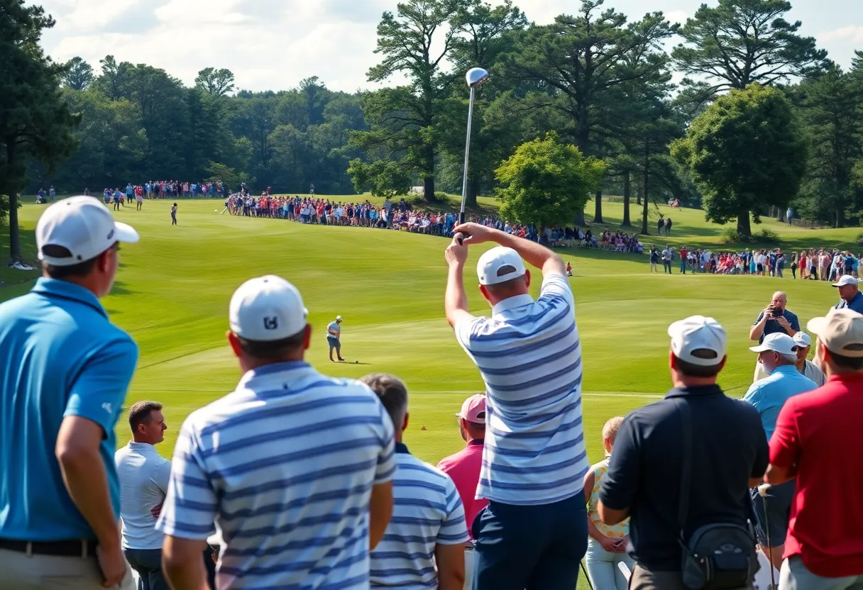 Players competing at the Ryder Cup golf tournament