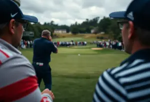 Golf match illustrating the intensity of the Ryder Cup