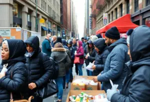 New Yorkers participating in food assistance programs amidst policy changes.