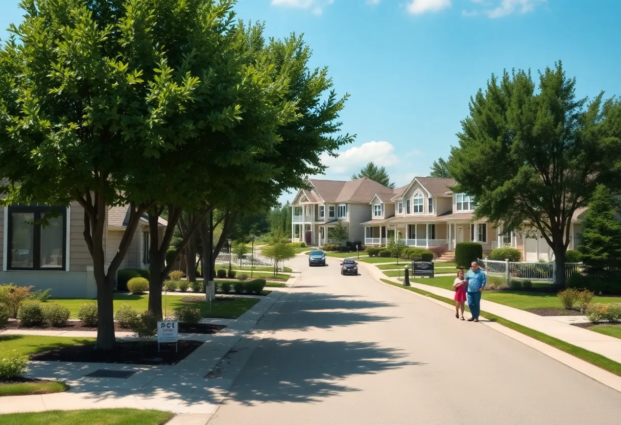 Luxurious suburban neighborhood