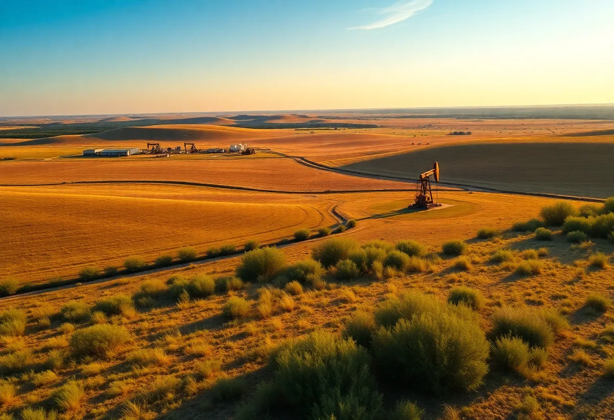 Scenic view of Texas land showcasing resource management activities.